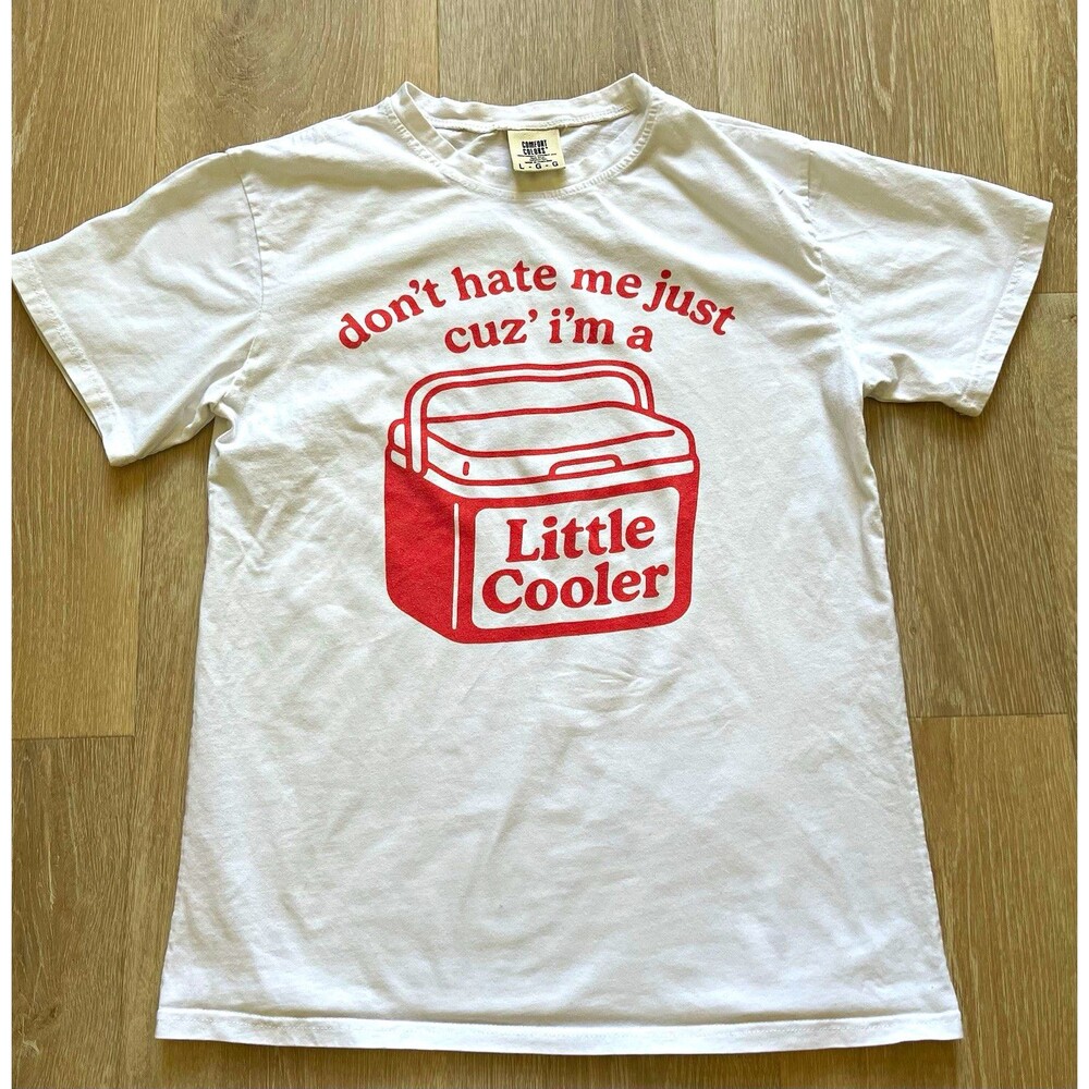 Comfort Colors L White Funny Graphic Print Crew Neck Short Sleeve Cotton